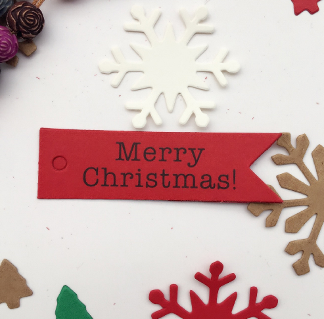 VI104 Visačka Merry Christmas 7 x 2 cm (Červená)