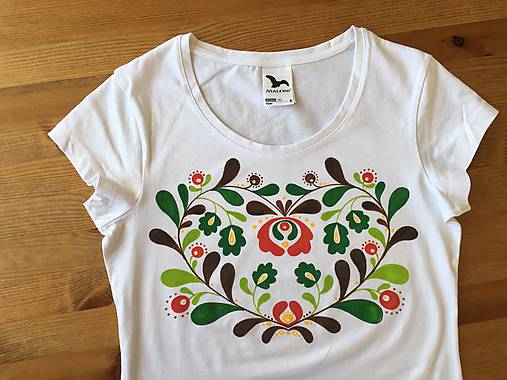 Folkové dámske maľované tričko (Jesenné sfarbenie)