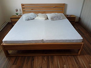 Nábytok - Dubová masívna posteľ GREY II+ 2 nočné stolíky - 9885990_