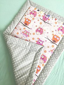 Detský textil - Podložka/ prikrývka pre bábätká NEWBORN- sovičky - 9890547_