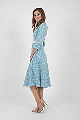 Šaty - Zľava 20% MIESTNE šaty midi kvet (modré) - 9889567_