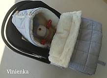 Detský textil - RUNO SHOP fusak pre deti do kočíka 100% ovčie runo MERINO TOP super wash Hviezdička čierno biela - 9891096_