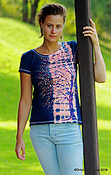 Topy, tričká, tielka - Dámske tričko batikované, maľované  POD LAMPOU - 9889271_