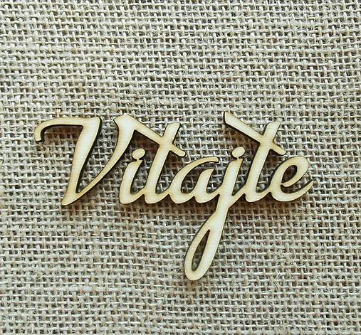 Výrez z preglejky - vitajte, 10 cm