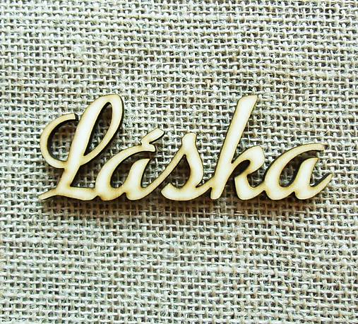 Výrez z preglejky - láska, 10 cm