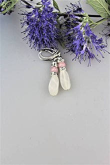 Náušnice - ruženín jadeit náušnice v striebre Ag925/1000 - 9892167_