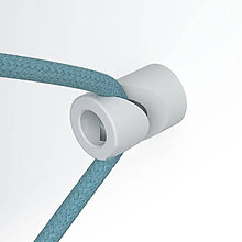 Iný materiál - Decentralizér – stropný alebo nástenný háčik pre textilné káble v bielej farbe - 9894685_