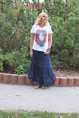 Topy, tričká, tielka - Ručne maľované tričko Floralínka veľkosť M - 9892251_