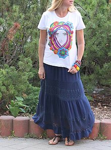 Topy, tričká, tielka - Ručne maľované tričko Floralínka veľkosť M - 9892246_