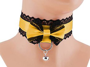 Náhrdelníky - Obojok čipkový, gothic lolita kawaii gothic pastel, kitten play collar BDSM petplay collar SE14 - 9897779_