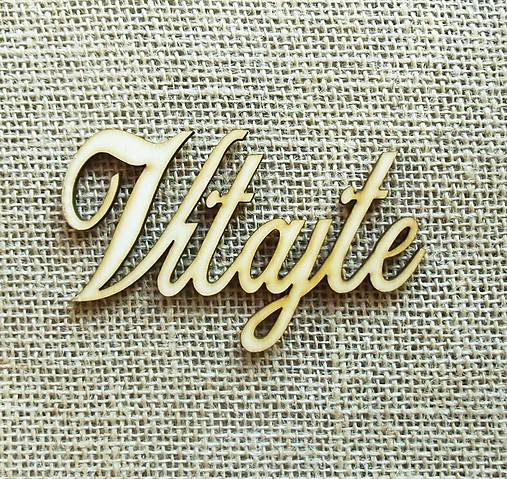 Výrez z preglejky - vitajte, 10 cm