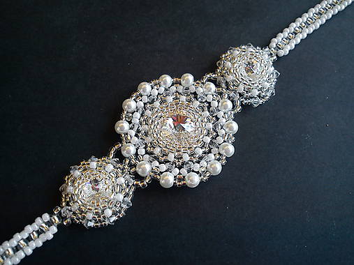 Náramky - Náramok Rebeka - Swarovski/svadobný - 9896750_