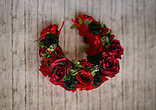Ozdoby do vlasov - Červeno-čierna kvetinová čelenka z kolekcie pre Lydiu Eckhardt - 9898379_