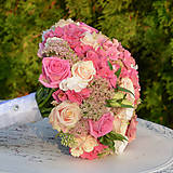 Kytice pre nevestu - Svadobná kytica z ružových hortenzií - 9898897_