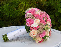Kytice pre nevestu - Svadobná kytica z ružových hortenzií - 9898899_