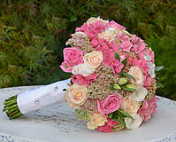 Kytice pre nevestu - Svadobná kytica z ružových hortenzií - 9898900_