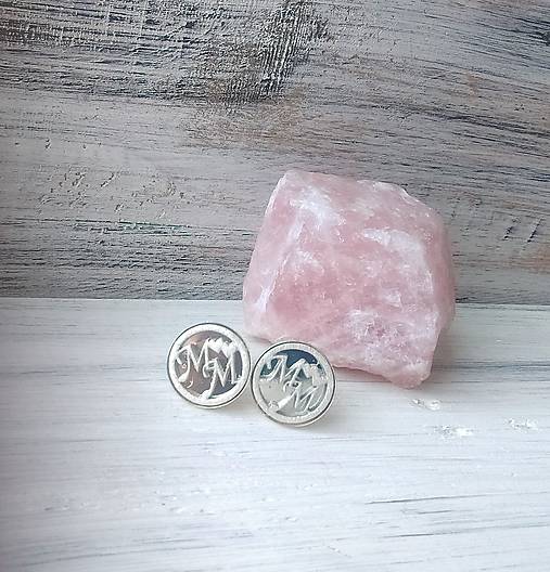 Pánske šperky - Manžetové gombíky "Láska" (vlastný monogram) - 9900153_
