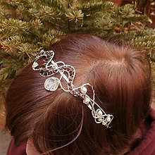 Ozdoby do vlasov - Čelenka s polodrahokami (rôzne) (Almandin+velké krištály+říční perly) - 9899359_