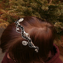 Ozdoby do vlasov - Čelenka s polodrahokami (rôzne) (Onyx+velké krištály+říční perly) - 9899384_