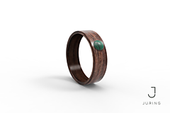 Prstene - Drevený prsteň JURING Orech & Malachit - 9900271_