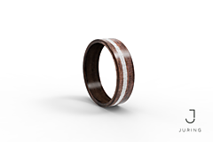 Prstene - Drevený prsteň Orech & Mramor - 9900274_