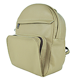 Batohy - Kožený batoh z prírodnej kože v khaki farba - 9904148_