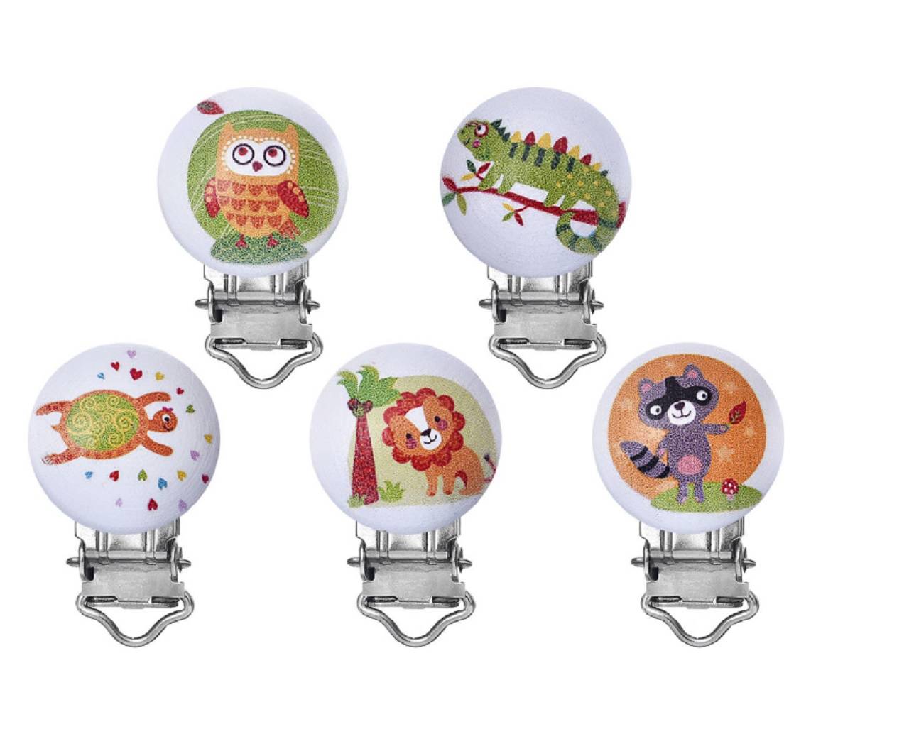 KL104 Klip na dudlík zvieratká 2,9 x 4,4 cm