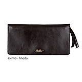 Peňaženky - Dámska kožená peňaženka veľká MARIMA  (Tmavá hnedá/hnedočierna) - 9903558_
