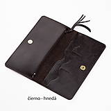 Peňaženky - Dámska kožená peňaženka veľká MARIMA  (Tmavá hnedá/hnedočierna) - 9903559_