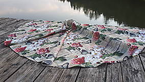 Úžitkový textil - Okrúhly obrus  (Teflonový kvetinový) - 9909820_