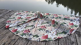 Úžitkový textil - Okrúhly obrus  (Teflonový kvetinový) - 9909873_
