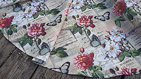 Úžitkový textil - Okrúhly obrus  (Teflonový kvetinový) - 9909875_
