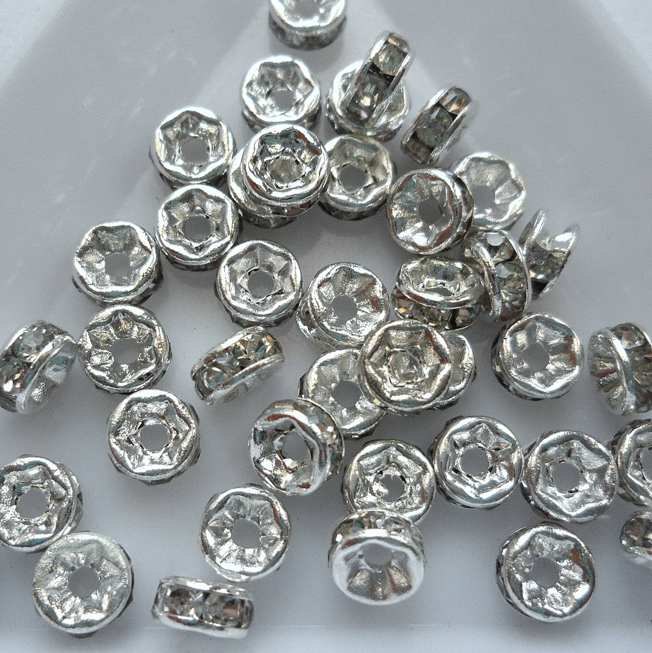Šatónová rondelka-1ks (5mm-strieb/krystal)