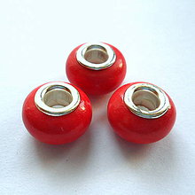 Korálky - Pandora keramic 10x13mm-1ks (sv.červená) - 9908652_