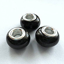Korálky - Pandora keramic 10x13mm-1ks (čierna) - 9908656_