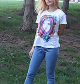 Topy, tričká, tielka - Ručne maľované tričko Floralínka veľkosť M - 9908238_