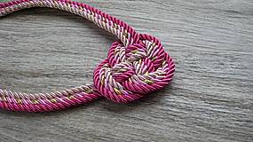Náhrdelníky - Uzlový náhrdelník hrubý z troch šnúr 5mm (ružový č. 2365) - 9909492_
