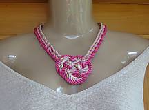 Náhrdelníky - Uzlový náhrdelník hrubý z troch šnúr 5mm (ružový č. 2365) - 9909499_