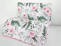 Detský textil - detska deka a vankus minky shabby chic ruzova ruze - 9911751_