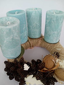 Svietidlá a sviečky - adventné sviečky tyrkysové svetlé - 9913672_