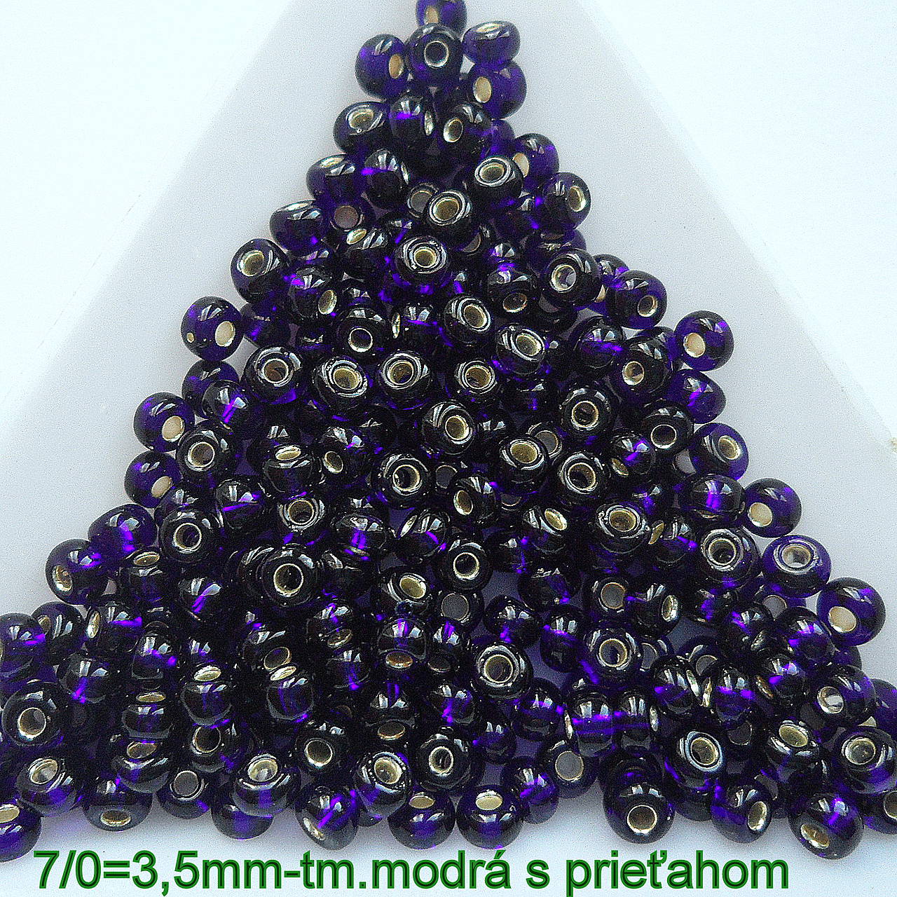 Rokajl 7/0 PRECIOSA 3,5mm-tm.modrá-10g