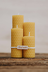 Svietidlá a sviečky - Sviečka zo 100% včelieho vosku - Točené tenké - Žlté - 9915134_