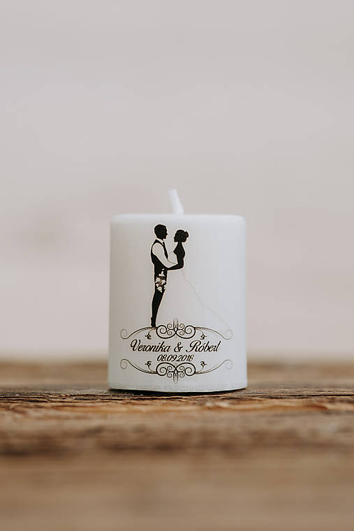 Menovka alebo darček pre svadobčanov - Sviečka - Vzor č.12