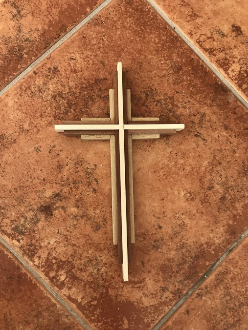  - Svadobný krížik , drevený krížik (Drevený svadobný krížik- buk/slivka/dub) - 9921584_
