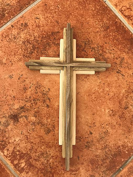  - Svadobný krížik , drevený krížik (Drevený svadobný krížik- orech/akacia/buk) - 9921590_