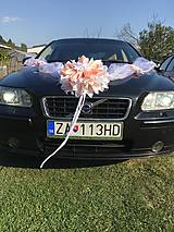 Dekorácie - Výzdoba na svadobné auto (Tmavomodro biela kombinácia) - 9918380_