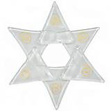 Vianočná sklenená ozdoba hviezda biela- dekor zlaté špirálky