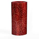 Dekorácie - Sklenená váza červená JUNE 03- dekor zlaté špirály - 9921576_