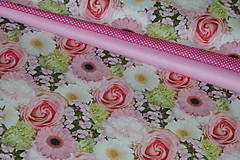 Textil - Látka Ruže a gerbery digi - 9925190_