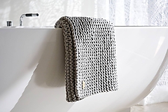 Úžitkový textil - Pletený koberček/predložka - sivá - 9922177_
